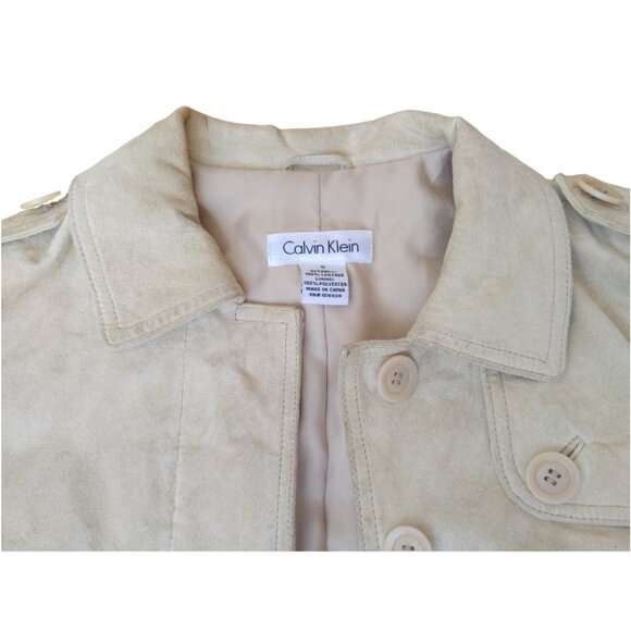 Calvin Klein Beige Suede Jacket - Size S - Picture 4 of 4